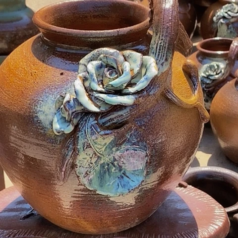 紫砂花盆口15.高度27无孔