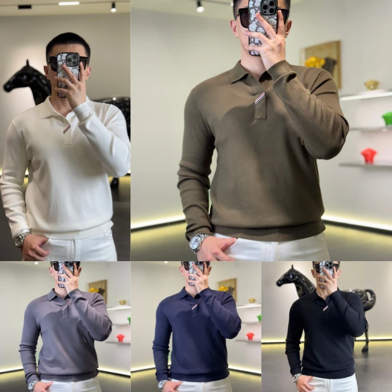 (秋款)古帝特尼欧货时尚轻奢男士翻领百搭针织简约T恤YS-78580
