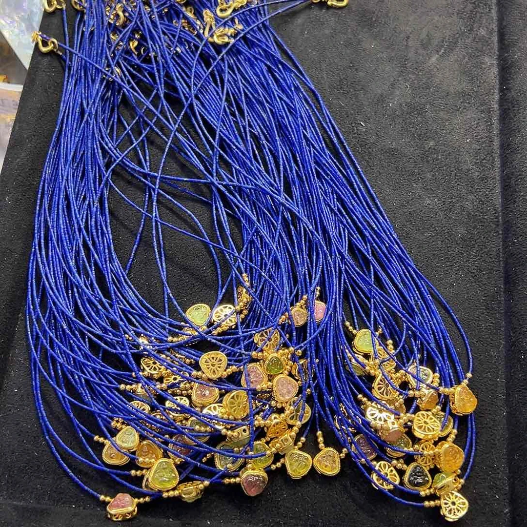 银S925镶嵌青金石手链扣头合金diy宝宝佛不退运费