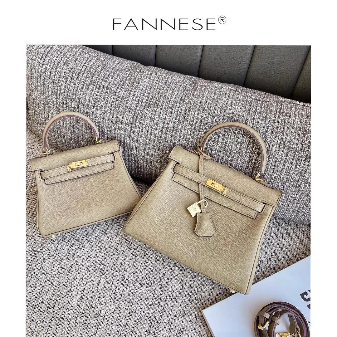 梵妮诗2025新款潮凯莉包包真皮头层牛皮荔枝纹女包单肩斜挎手提包