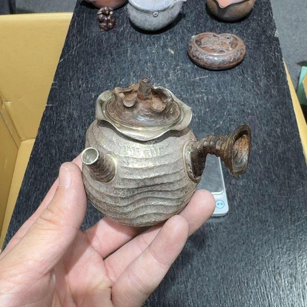 925银日本中古工艺品摆件