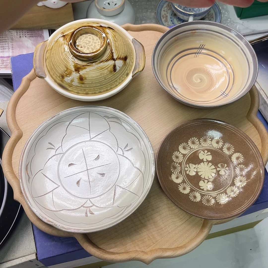 瓷片粗陶四件套不含托盘35