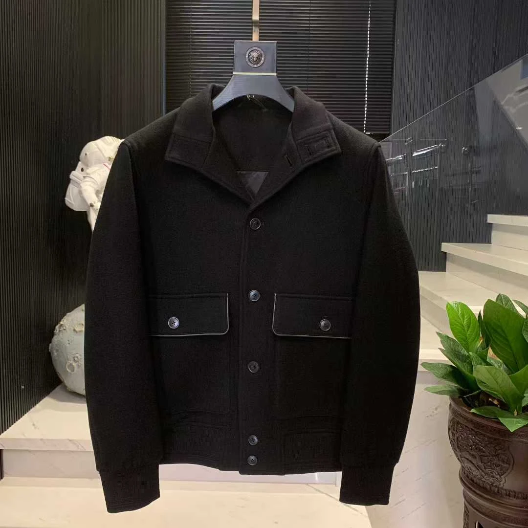 2391   新款男士高奢时尚休闲两用领羊毛鹅绒服