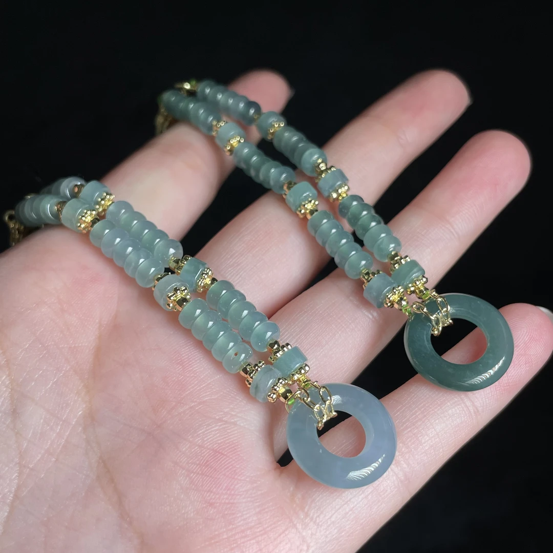 L【玉总珠宝】翡翠甜甜圈手链-约5mm 多样性发一 CAN2950042