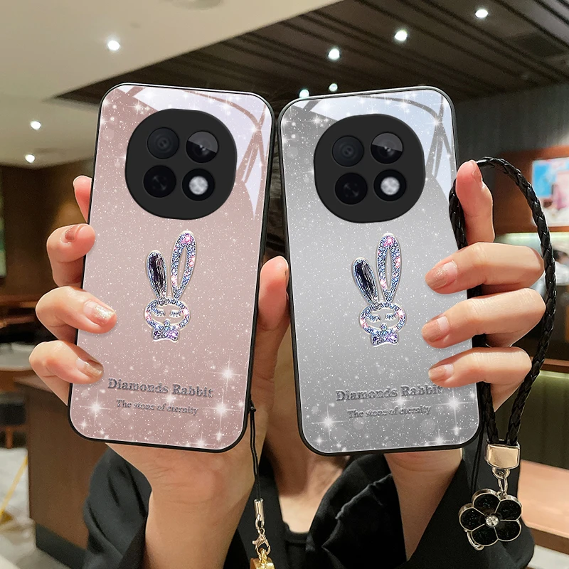 星闪小兔适用oppoA5pro手机壳高级玻璃壳A5Pro女挂绳软边防摔爆款