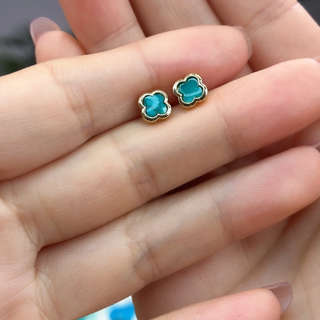 合金绿松石耳饰耳钉