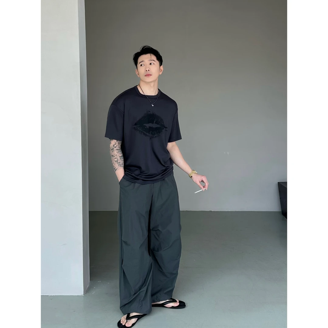 【25夏】黑标醋酸/暧昧 240g直喷打雾宽松短袖T恤