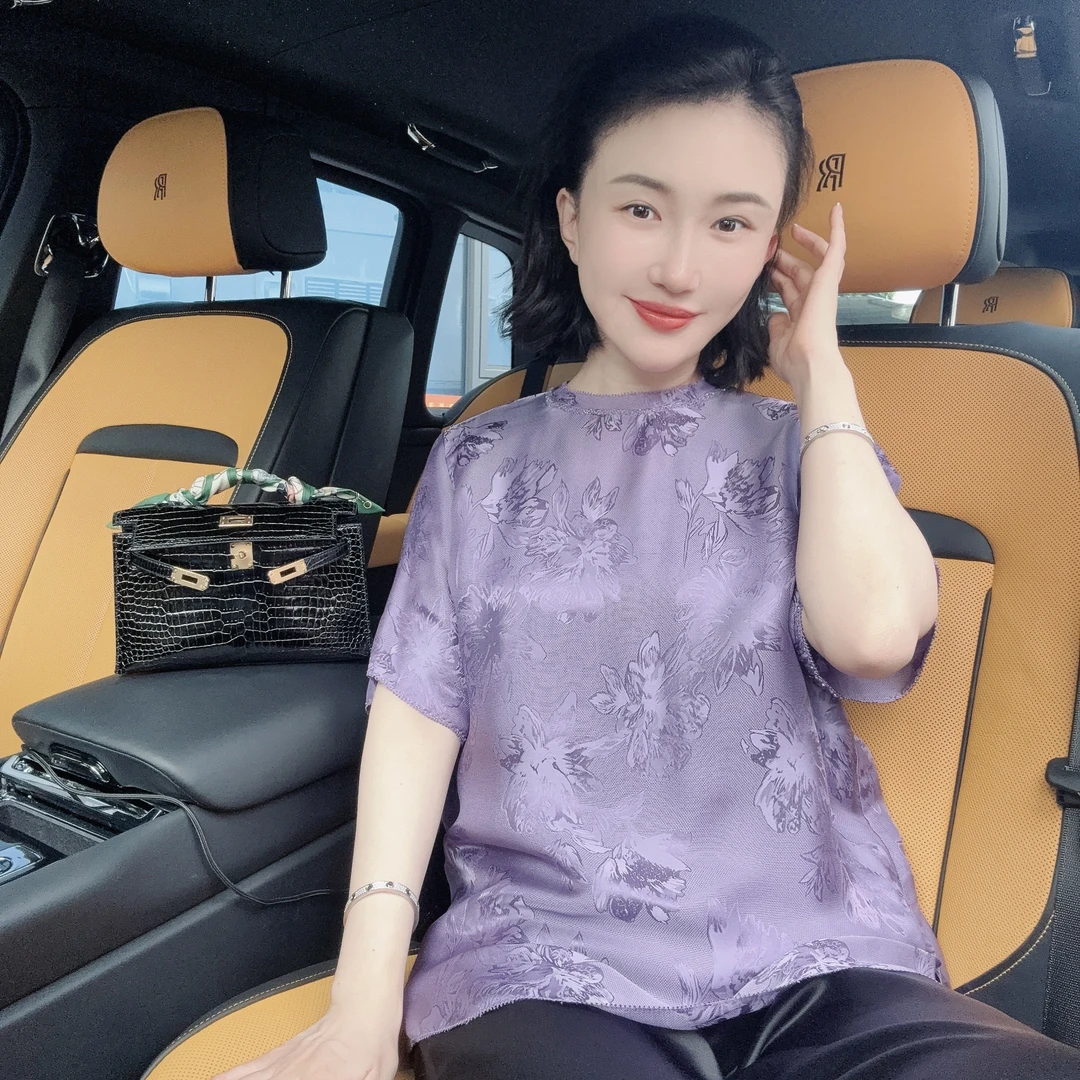 Betty Bairn【紫嫣令】高定系列桑蚕丝提花上衣25B-BW9800