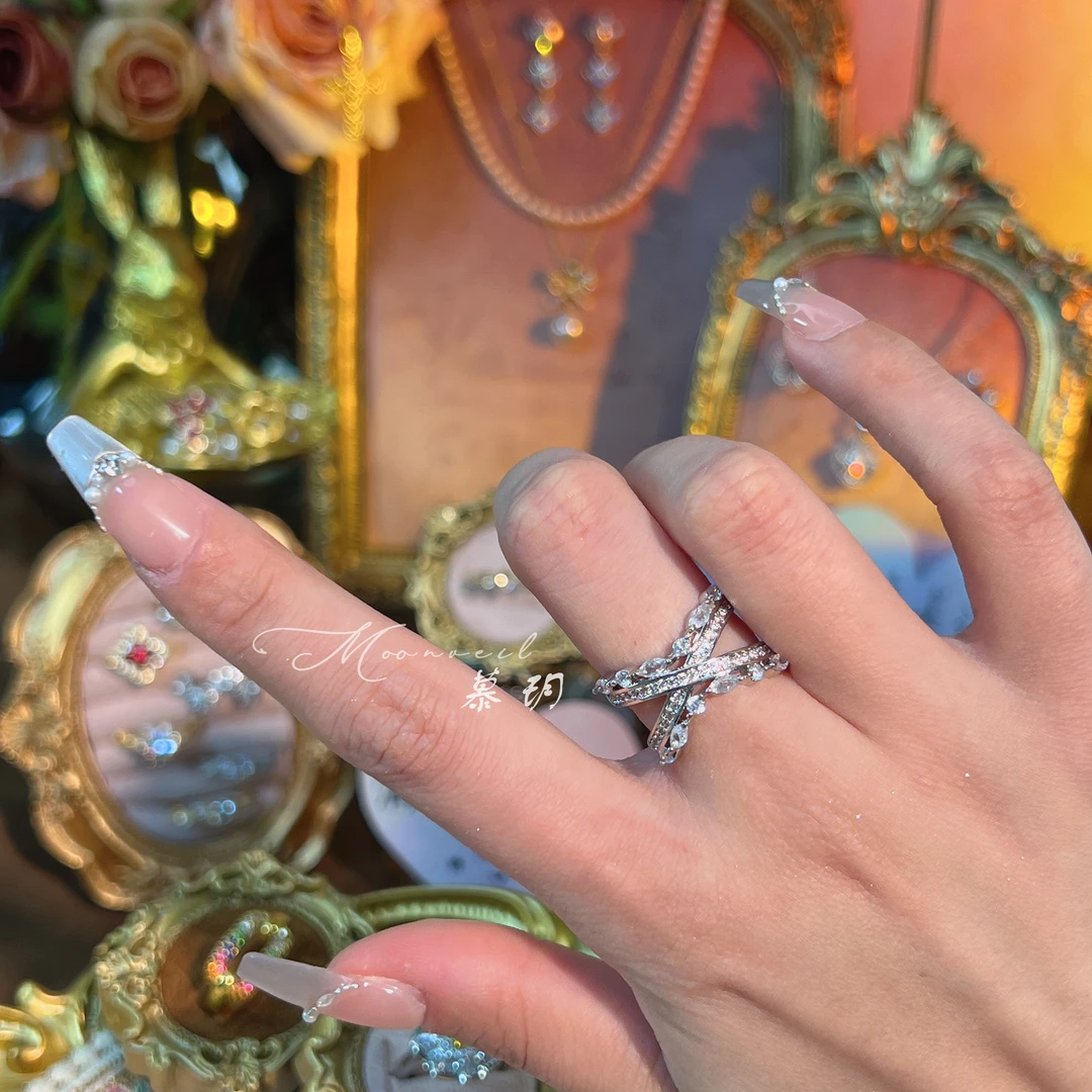 铜合金戒指 【0148】镀真金/织梦/超闪锆重工设计师款小众戒指