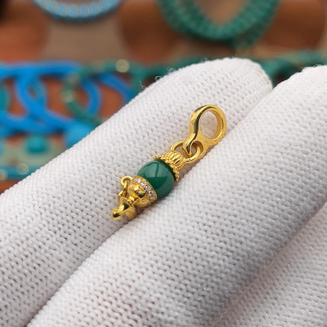 绿松石18K金镶嵌珠宝奇石