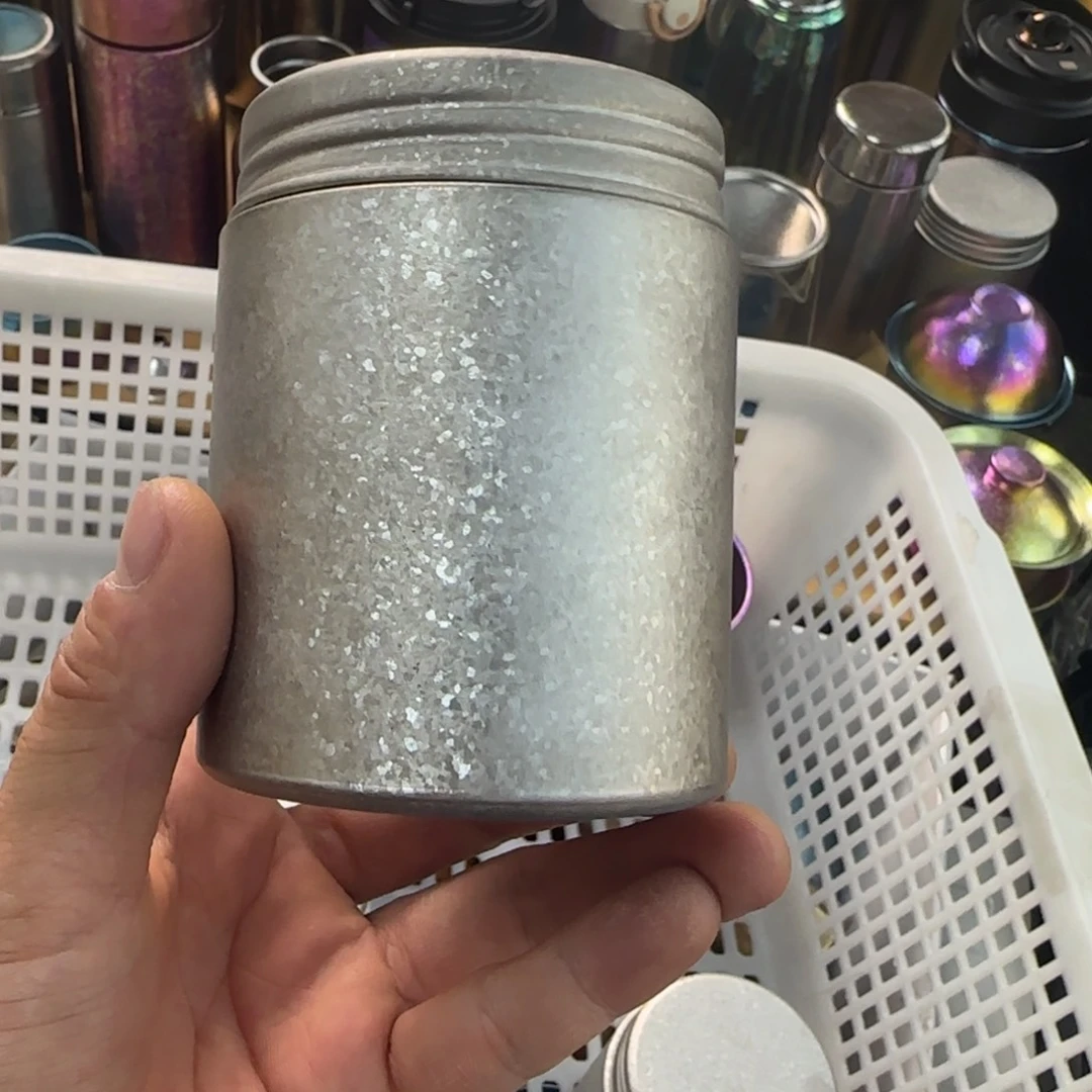 金属大号冰沙钛色茶叶罐微瑕