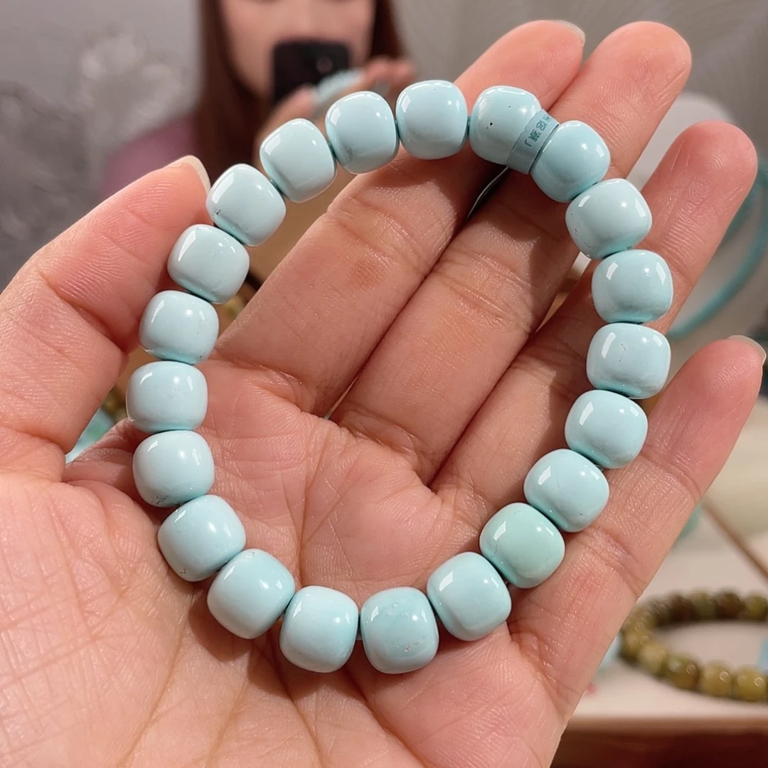 绿松石未镶嵌精品高瓷天空蓝卡10