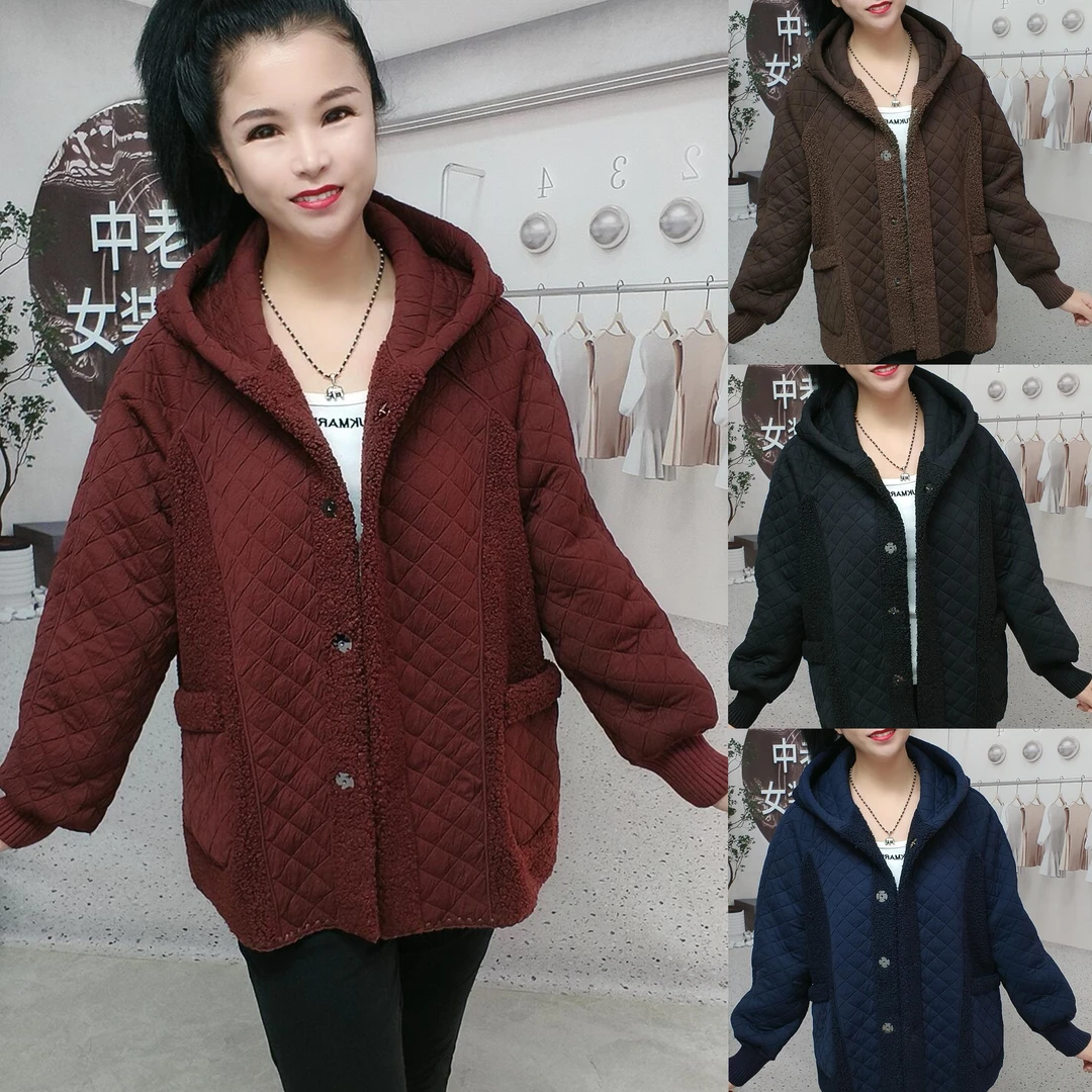 秋冬新款两面穿拼接连帽宽松外套时尚舒适之选