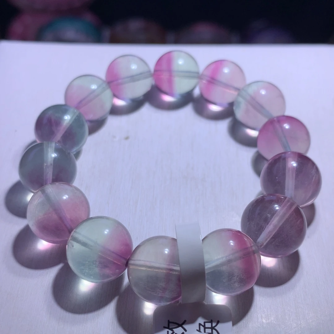 手串银S925镶嵌水晶萤石14.2m