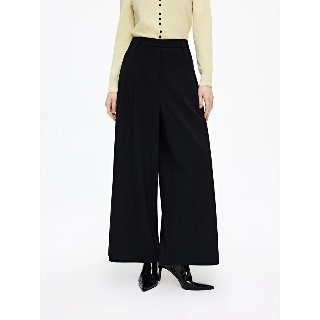 INSUN恩裳专选2026春季新款时尚百搭直筒阔腿裤9C66120020