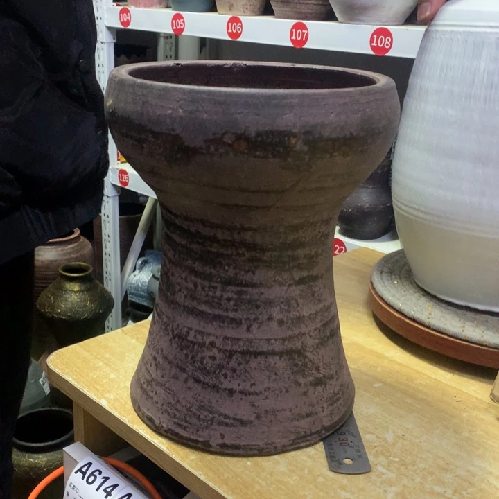 【闪购商品】红陶粗糙盆有孔高24口18