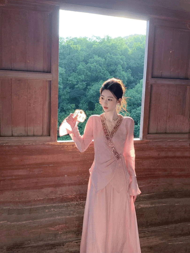 复古高级感气质套装女2025秋季新款V领收腰绑带痞帅炸街风女装