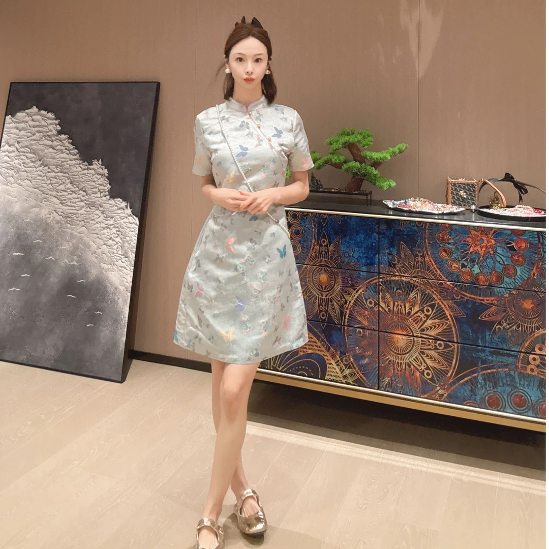 KK颜小新【映禾】新中式国风时尚气质宽松设计师日常夏季短袖连衣裙