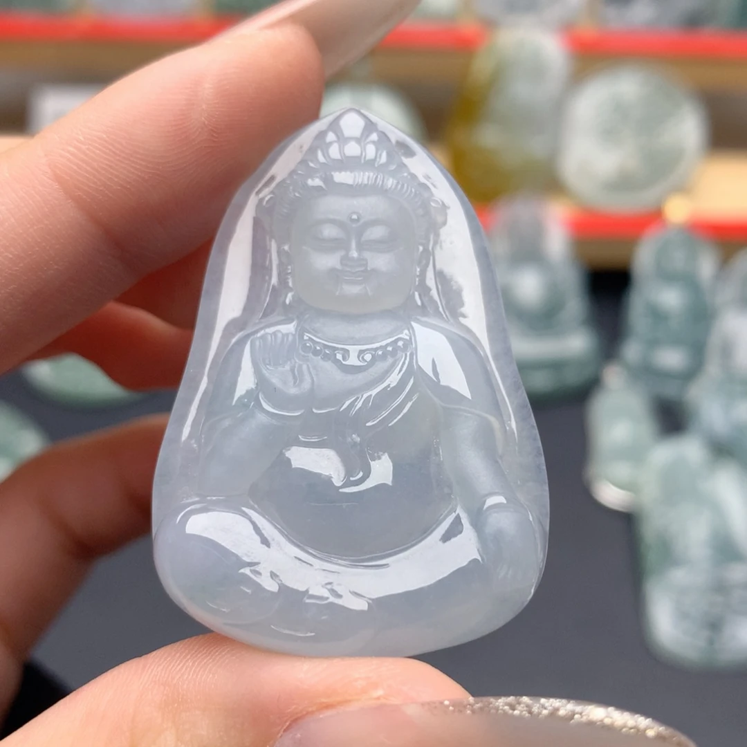 麦***可翡翠未镶嵌颈饰宝宝观音