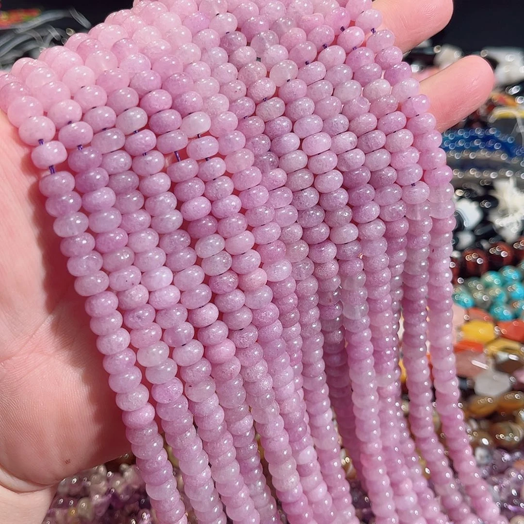 玛瑙/玉髓未镶嵌珠宝半成品紫玉算盘8mm两条