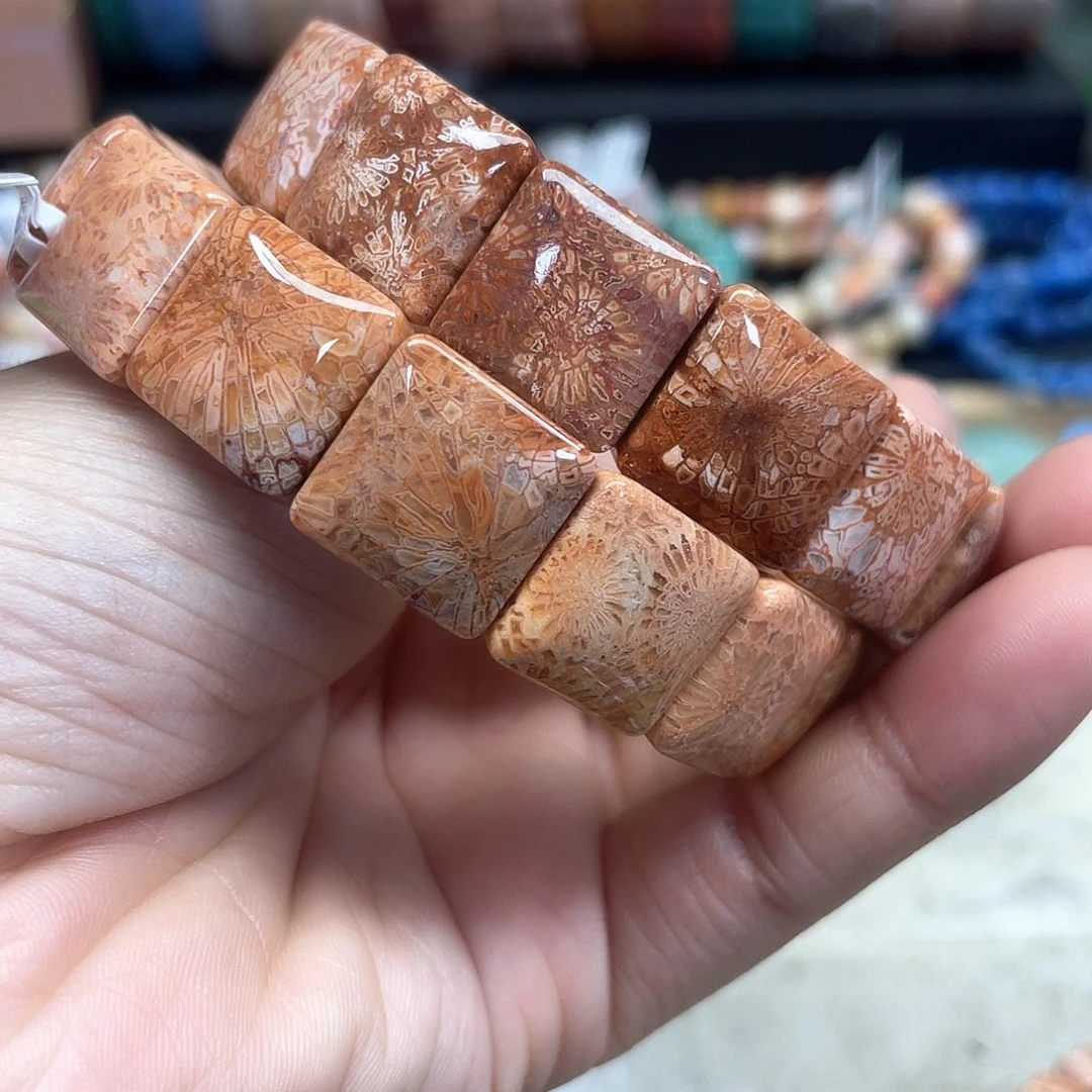 硅化珊瑚（珊瑚玉）手串未镶嵌人***~950
