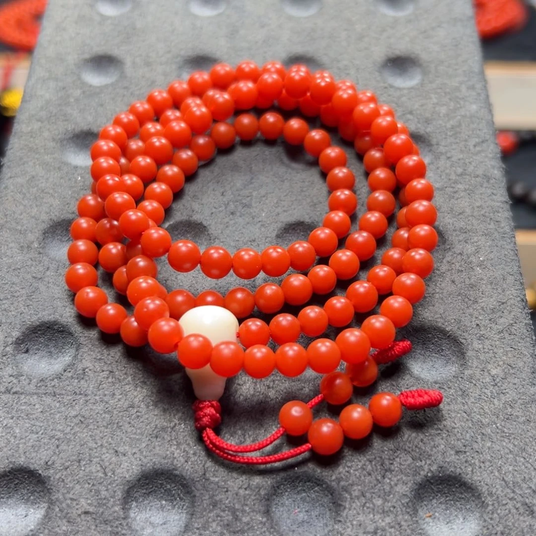 未镶嵌杨柳冷水河料南红多圈尺5.5m m南红玛瑙