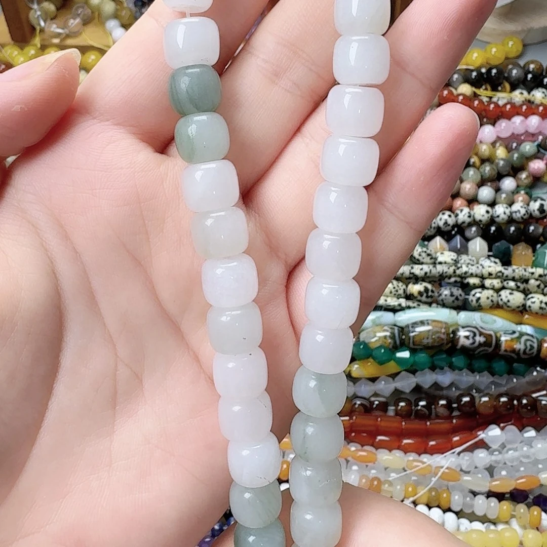 未镶嵌玛瑙/玉髓珠宝半成品卡10天山翠老型珠一条