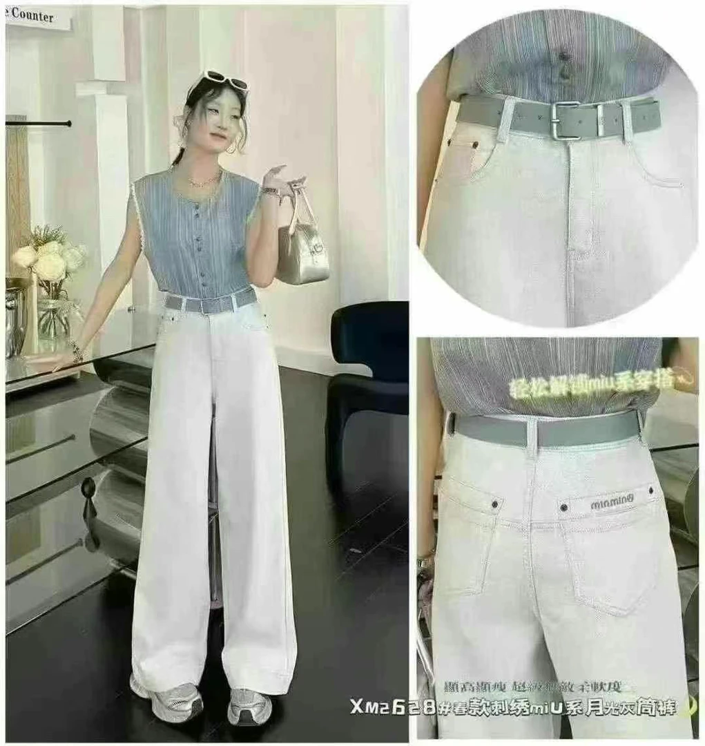 慧慧家洋气小个子薄款渣渣灰牛仔裤