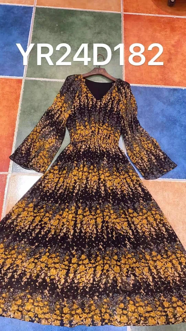 【2024-林姐真丝】重磅100桑蚕丝连衣裙YR24D182