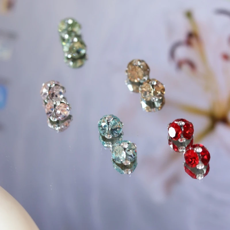 无底托K9圆形6mm配件爆闪轻奢美甲钻钻球手工堆堆钻美甲饰品