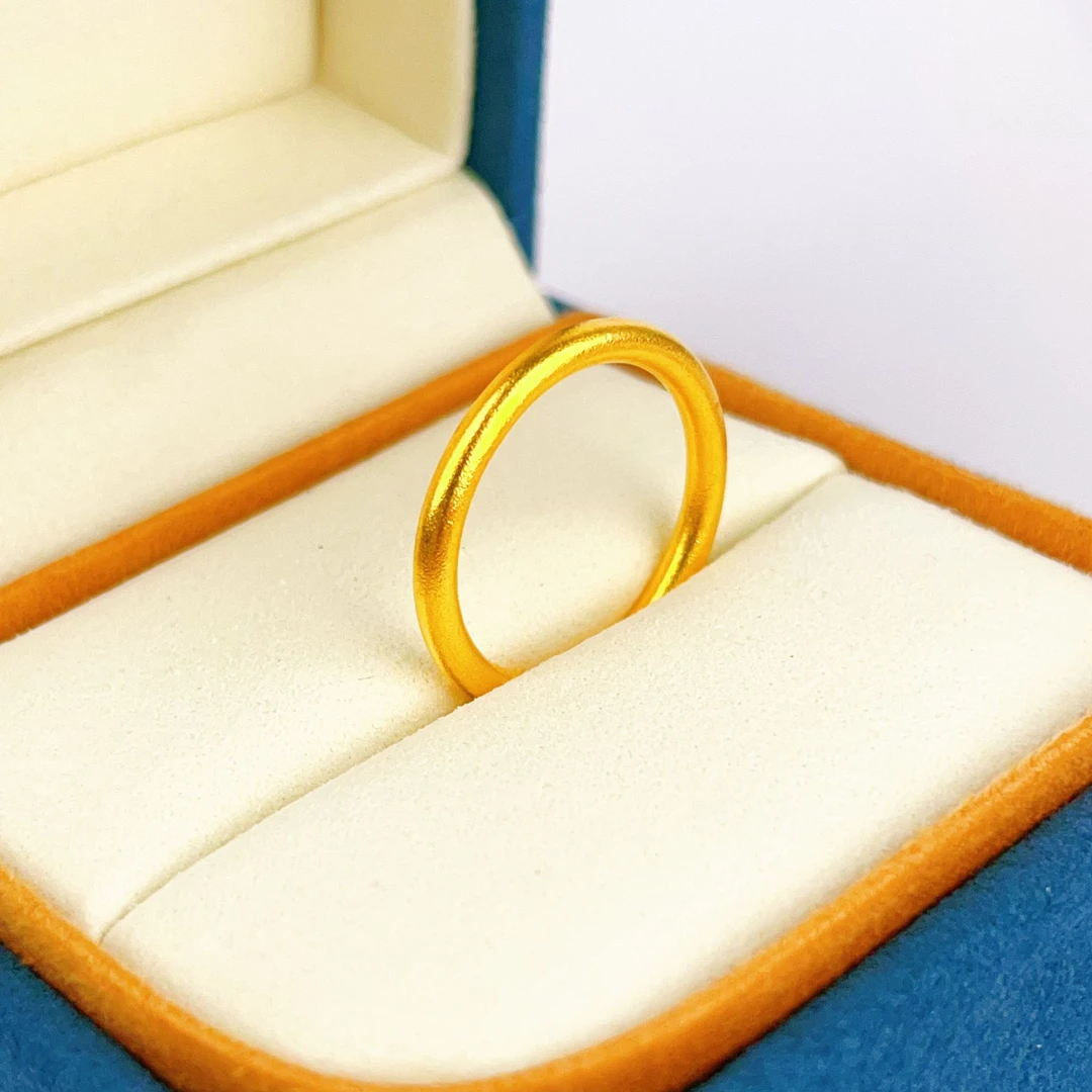 足银戒指 足银实心素圈戒指时尚经典传承情侣百搭素款古法简约