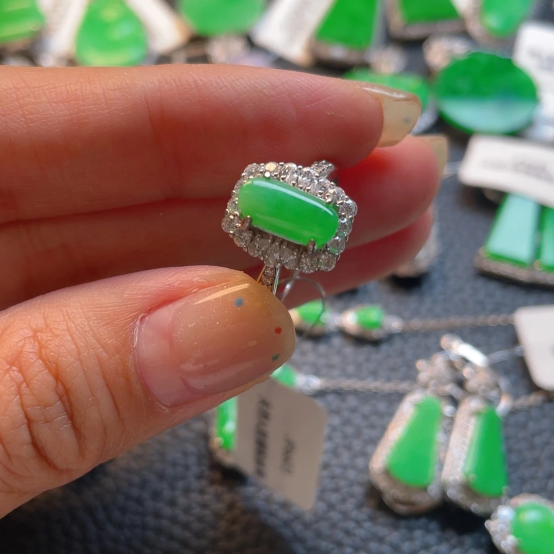 翡翠银S925镶嵌吊坠(不含链)戒指