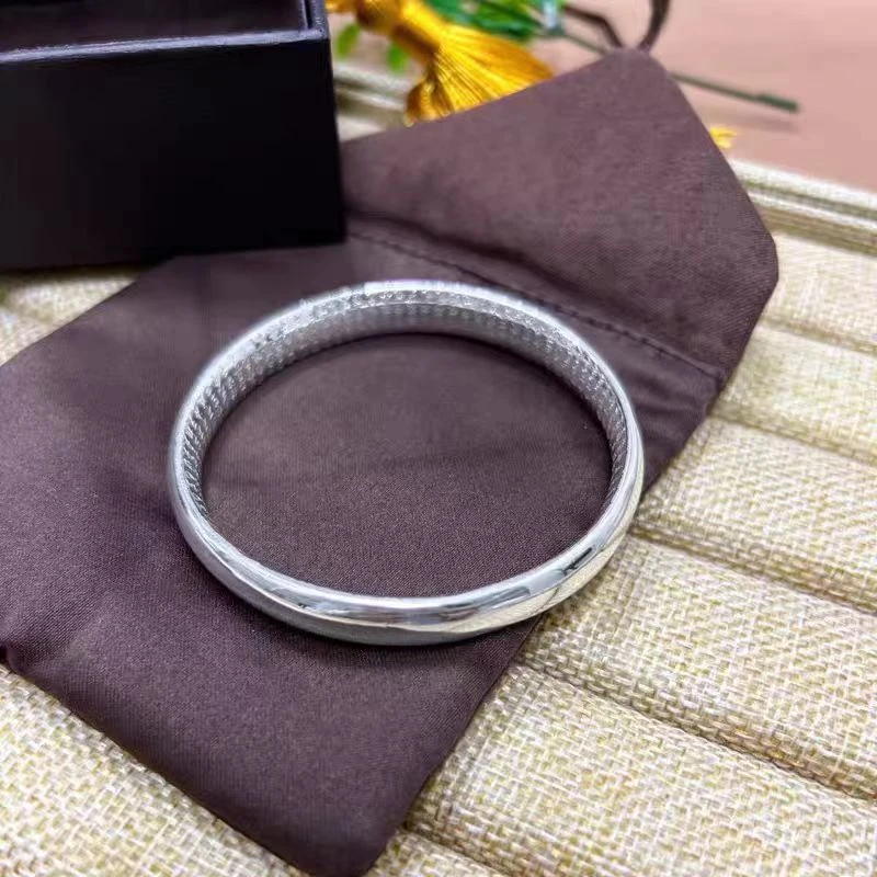 足银手镯 11号-亮面素圈心经【闭口】手工足银手镯镯子