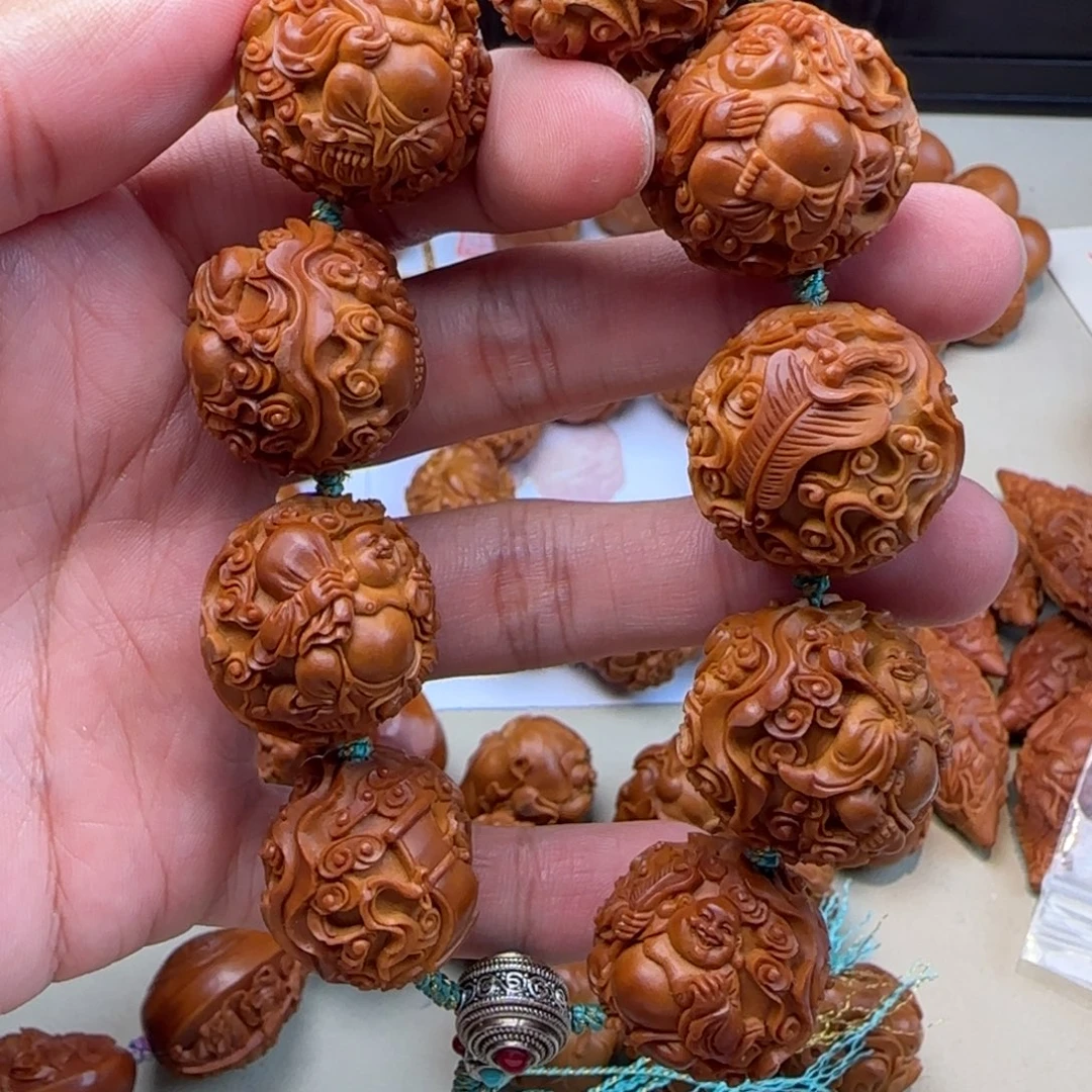 手串/手链橄榄核纯手工雕刻陈永军八宝弥勒