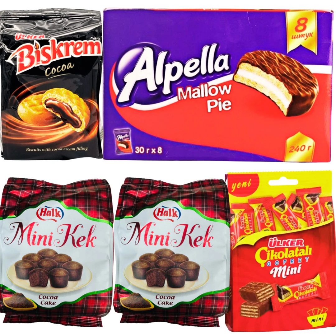 优客牌夹心威化巧克力饼干面包营养零食休闲食品小吃5袋