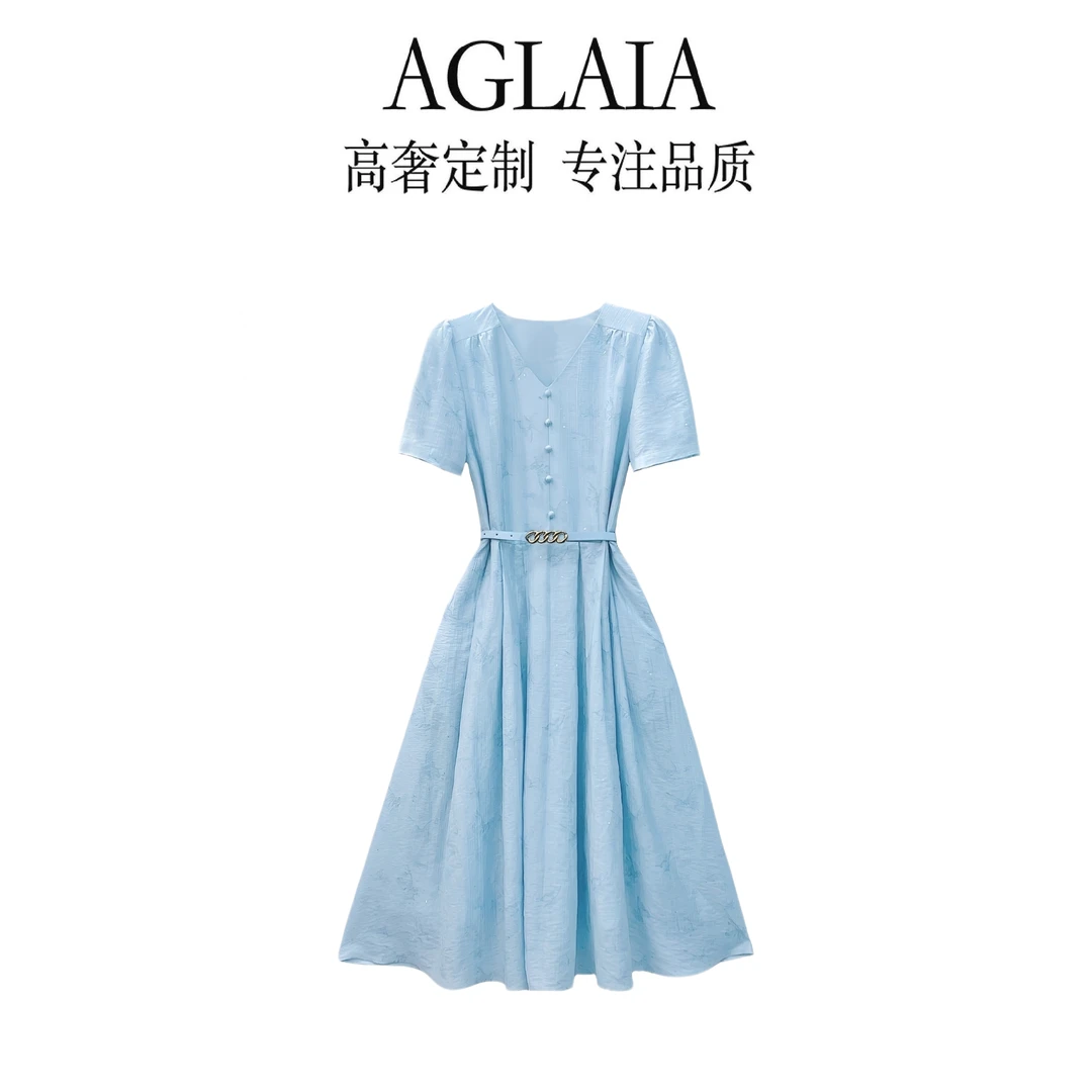 8057~Aglaia法式高奢2025夏季新款气质优雅时尚修身显瘦连衣裙女