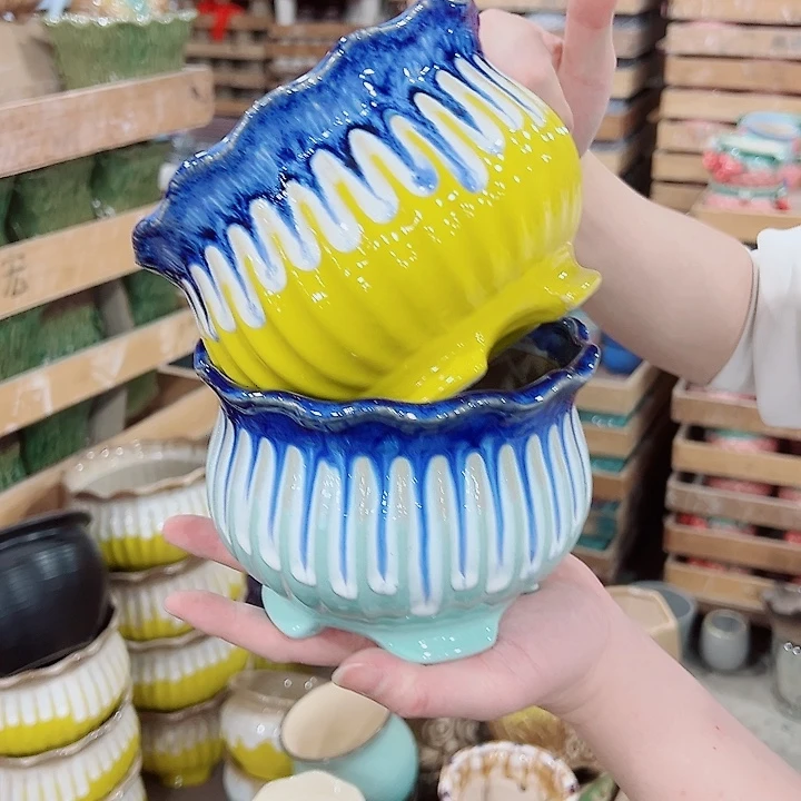 有孔，凑单福利满10元发货陶瓷多肉花盆！