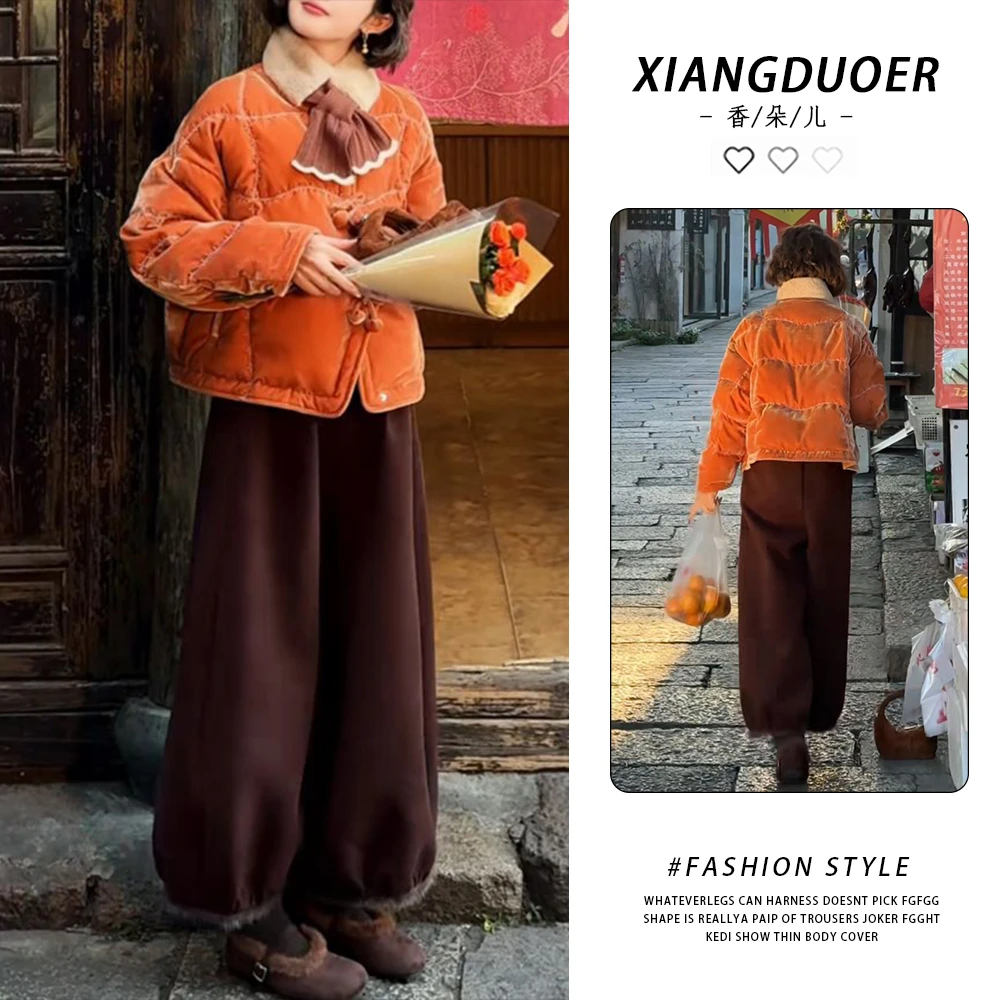 长袖上衣外套时尚休闲裤套装复古色调日常2026时尚套装