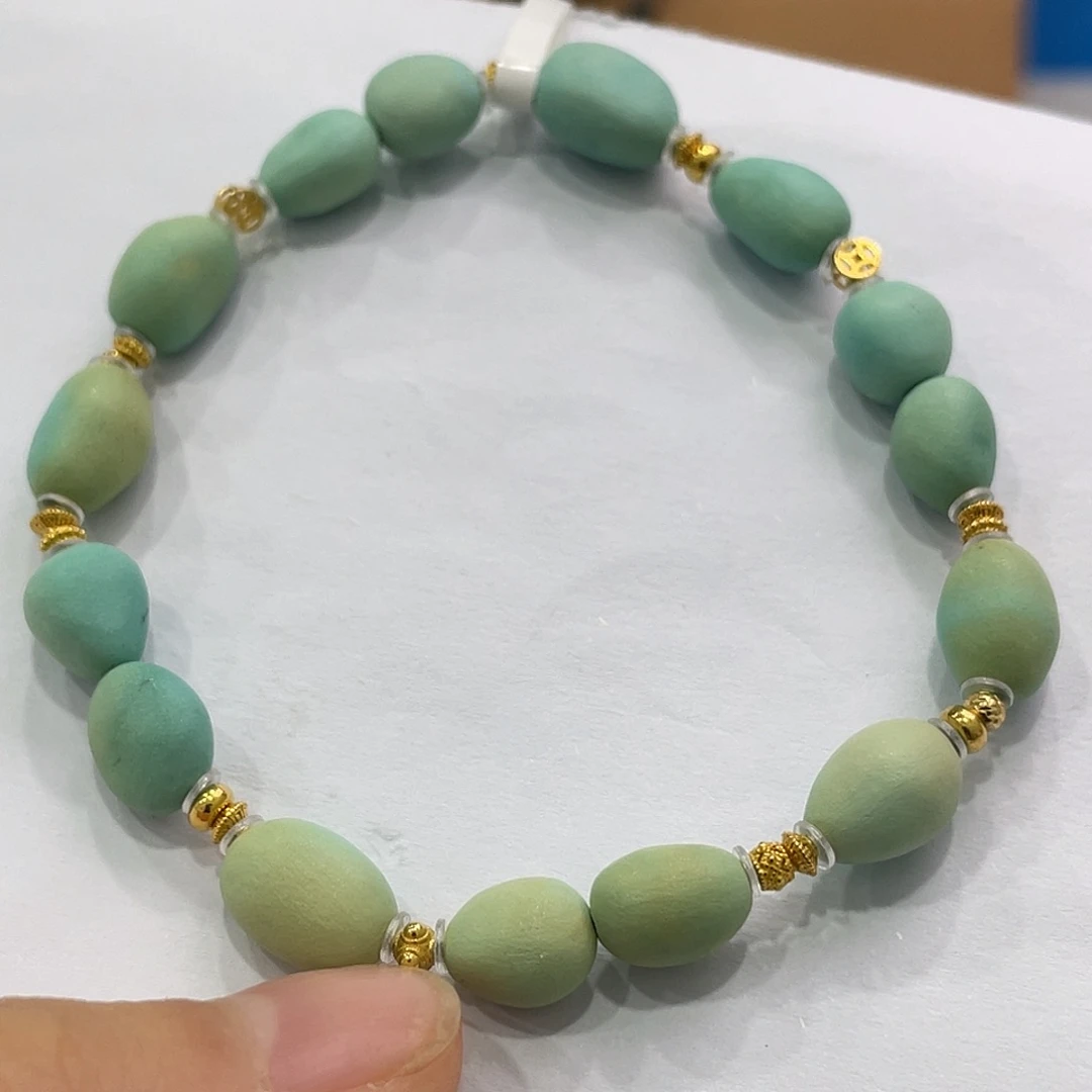 绿松石18K金镶嵌珠宝奇石