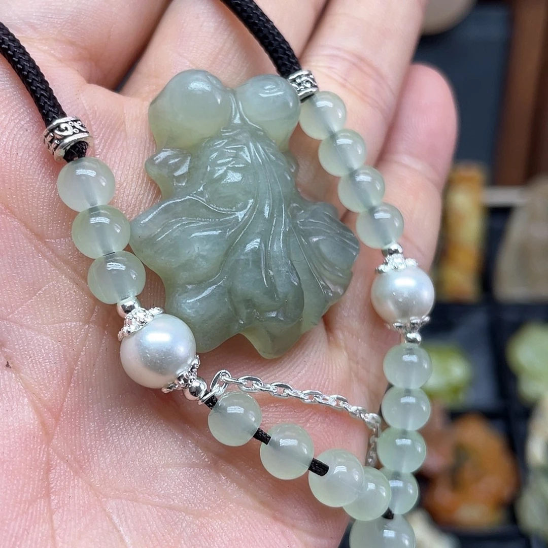 未镶嵌蛇纹石玉项链