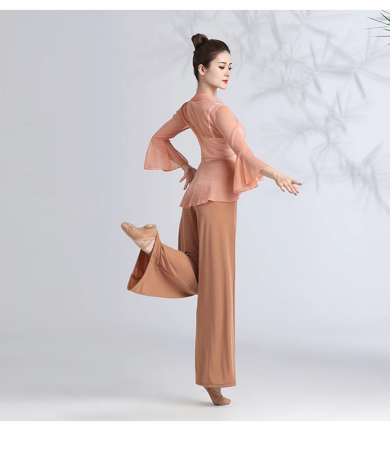 古典舞纱衣女成人形体练功服飘逸古风演出服修身艺考服身韵舞蹈服