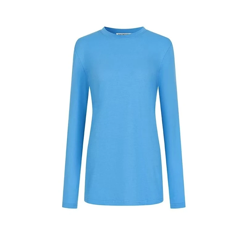 ANNAMOOER彩色圆领长袖打底衫T恤上衣女款25春夏新品