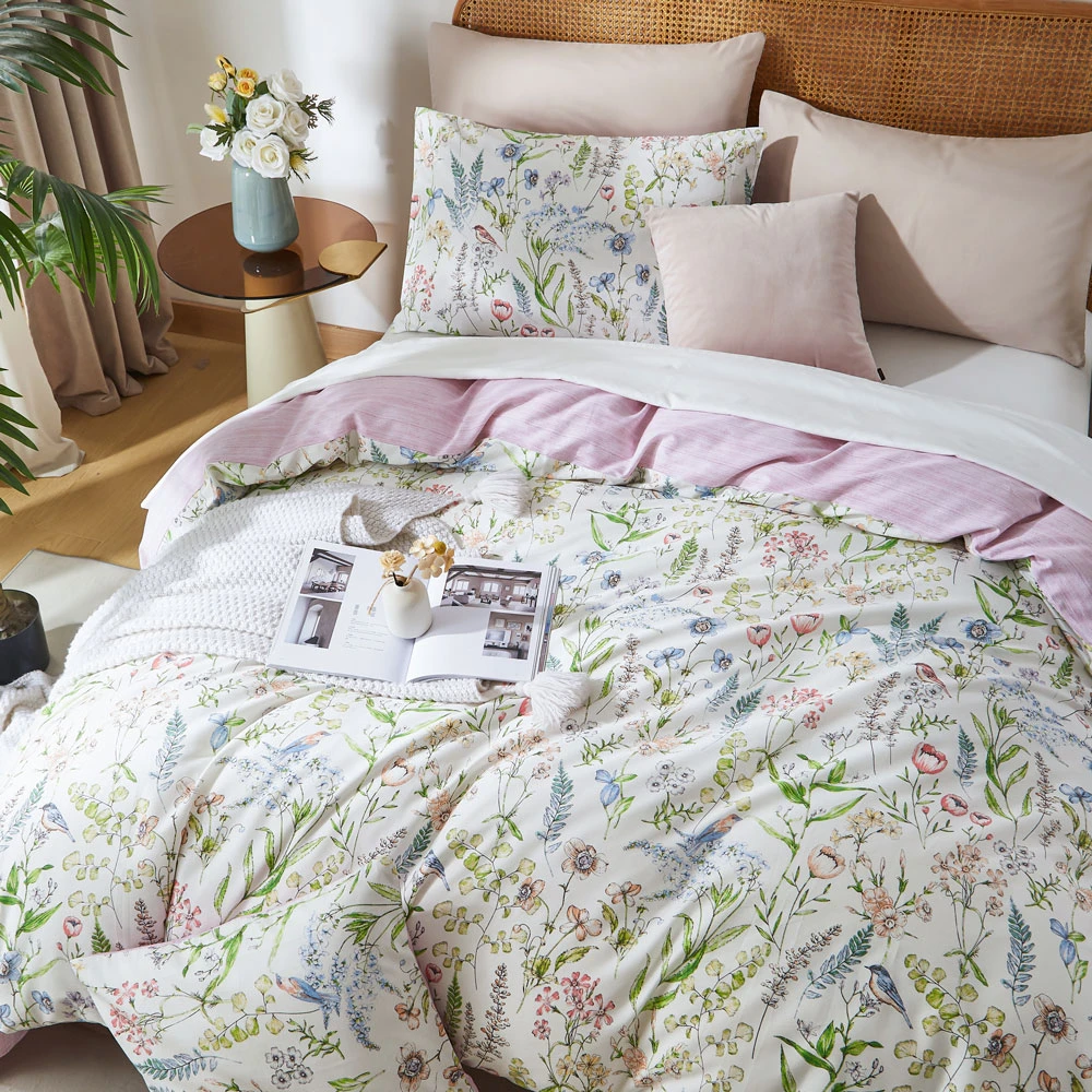 四季通用95以上耐磨亲肤床品套件被子棉被套学生宿舍全棉花卉
