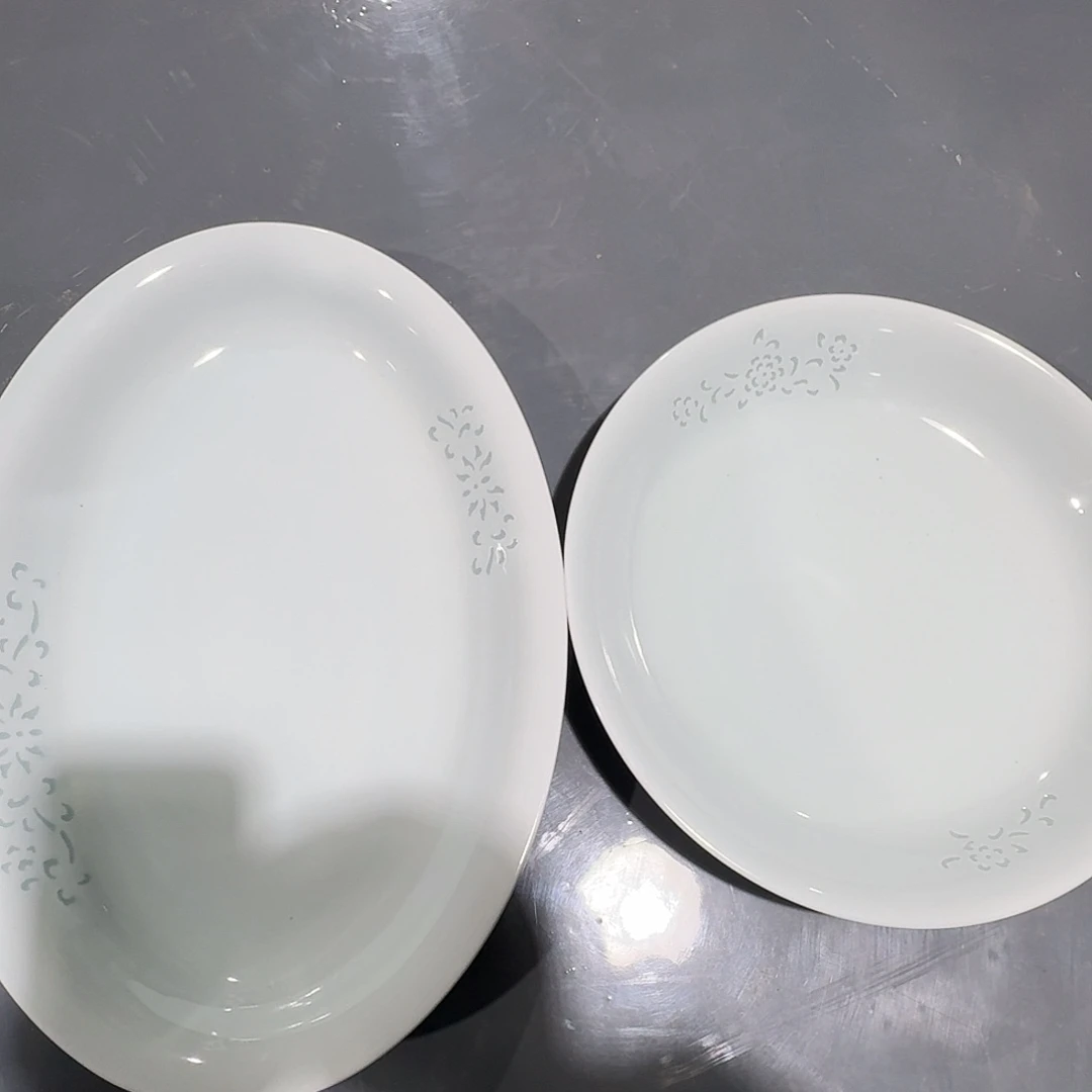 杯景德镇陶瓷影青鱼盘1个大盘1个