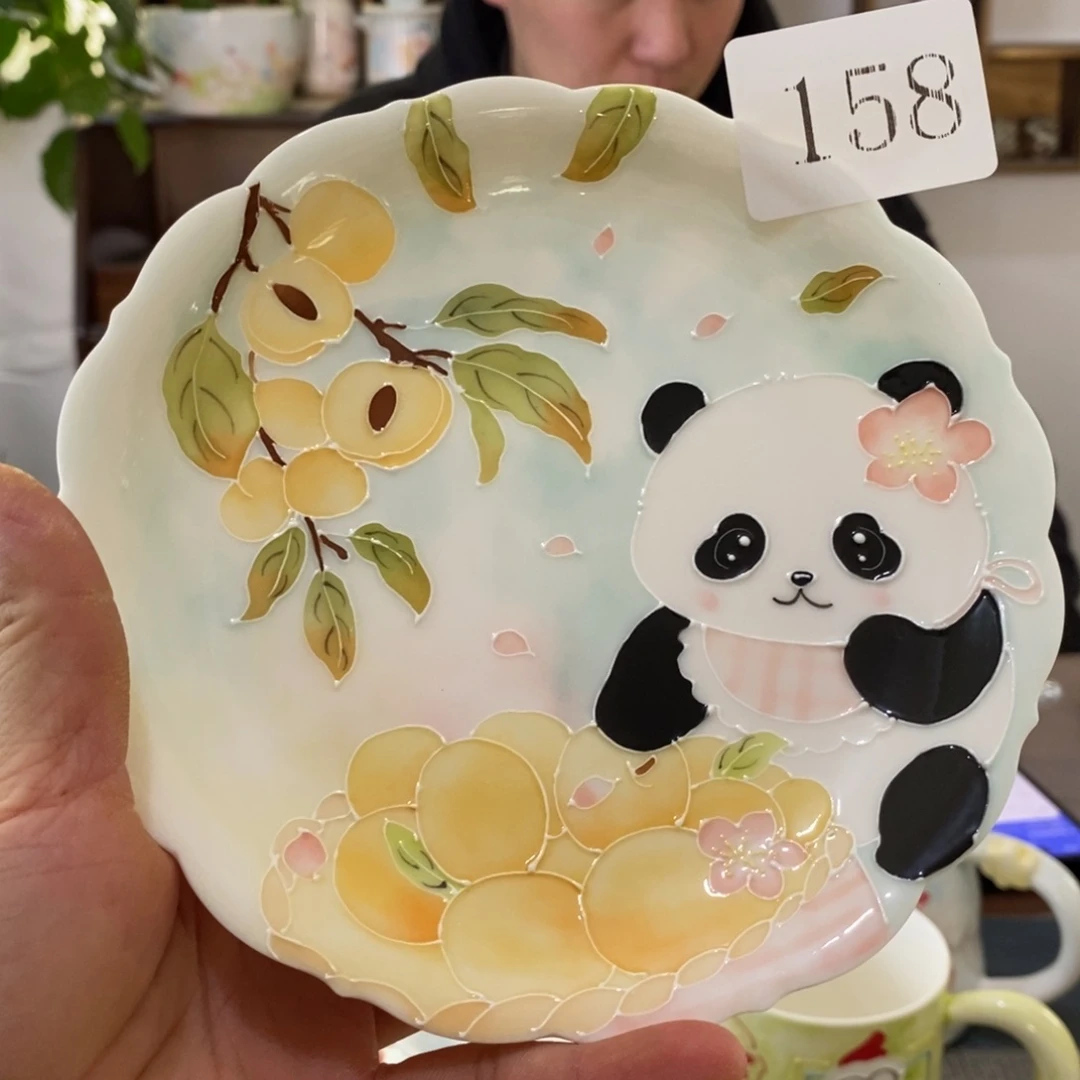 爱***念瓷片景德镇釉下彩手绘