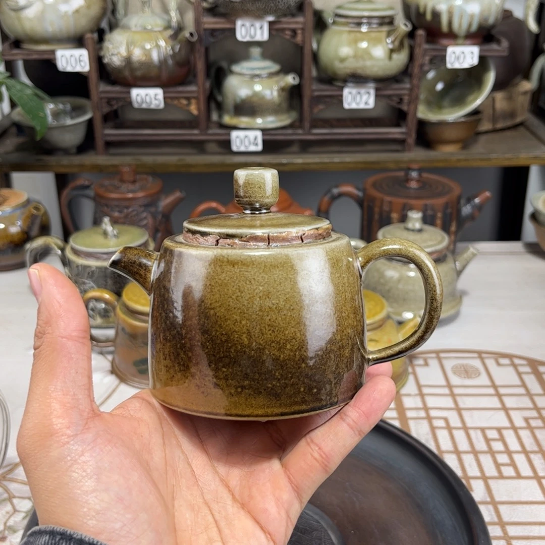 220cc白泥柴烧井栏壶，古法传承裸坯