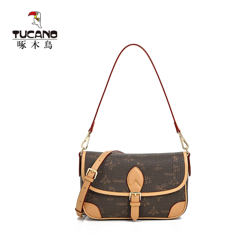 啄木鸟正品女包2025秋冬新款法棍包时尚百搭棕色小众腋下休闲