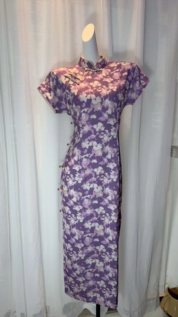 209 年轻款连肩袖|紫黛|旗袍