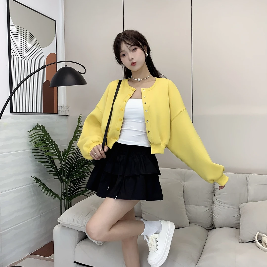 东大门春夏新款纯欲荷叶边蛋糕裙女设计感半身裙