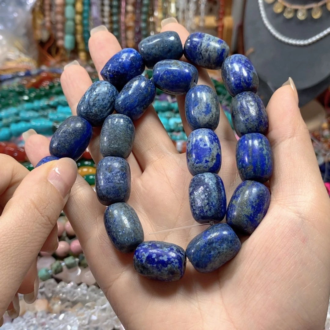 玛瑙/玉髓合金珠宝半成品青金桶珠一条卡15mm*19